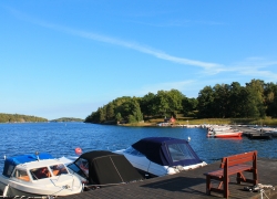 Pier bei unserem Haus im Schärengarten vo Stockholm.